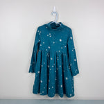 Load image into Gallery viewer, Hanna Andersson Long Sleeve Sparkle Dress Silver Stardust Everglade 120 cm 6-7

