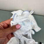 Load image into Gallery viewer, Little English Piped Peter Pan Onesie White Light Blue 6 Months
