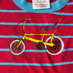 Load image into Gallery viewer, Hanna Andersson Red Striped Bicycle Short John Pajamas 80 cm 18-24 Months
