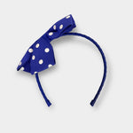 Load image into Gallery viewer, Gymboree Blue Polka Dot Ribbon Hair Bow
