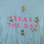 Load image into Gallery viewer, Lilly Pulitzer Kay Top Pink Sunset Seas the Day Graphic T-Shirt L 8-10
