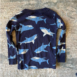 Load image into Gallery viewer, Hanna Andersson Blue Shark Long John Pajamas 90 cm 3T
