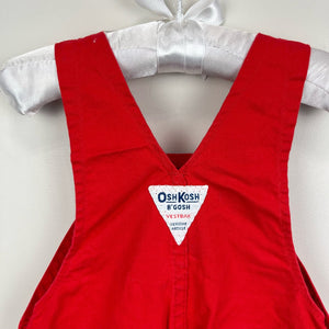 Vintage OshKosh B'gosh Red Overalls 18 Months USA