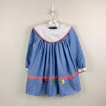 Load image into Gallery viewer, Vintage Rare Editions 1 2 3 Chambray Blue School Dress 4T USA

