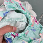 Load image into Gallery viewer, Vintage OshKosh B'gosh Green Floral Ballet Co Bunny Ruffle Overalls Set 3-6 Months USA
