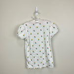 Load image into Gallery viewer, Mini Boden Short Sleeve White Pointelle Top White Flowers 8-9
