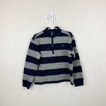 Load image into Gallery viewer, Ralph Lauren Navy Gray Quarter Zip Sweater 6
