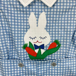Load image into Gallery viewer, Vintage Jayne Copeland Blue Gingham Applique Bunny Romper Set 3T USA NWT
