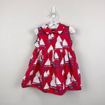 Load image into Gallery viewer, Nantucket Kids Sleeveless Red Sailboat Dress 12-18 Months
