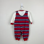 Load image into Gallery viewer, Vintage All Mine Red Striped Race Car Overalls Set 6-9 Months
