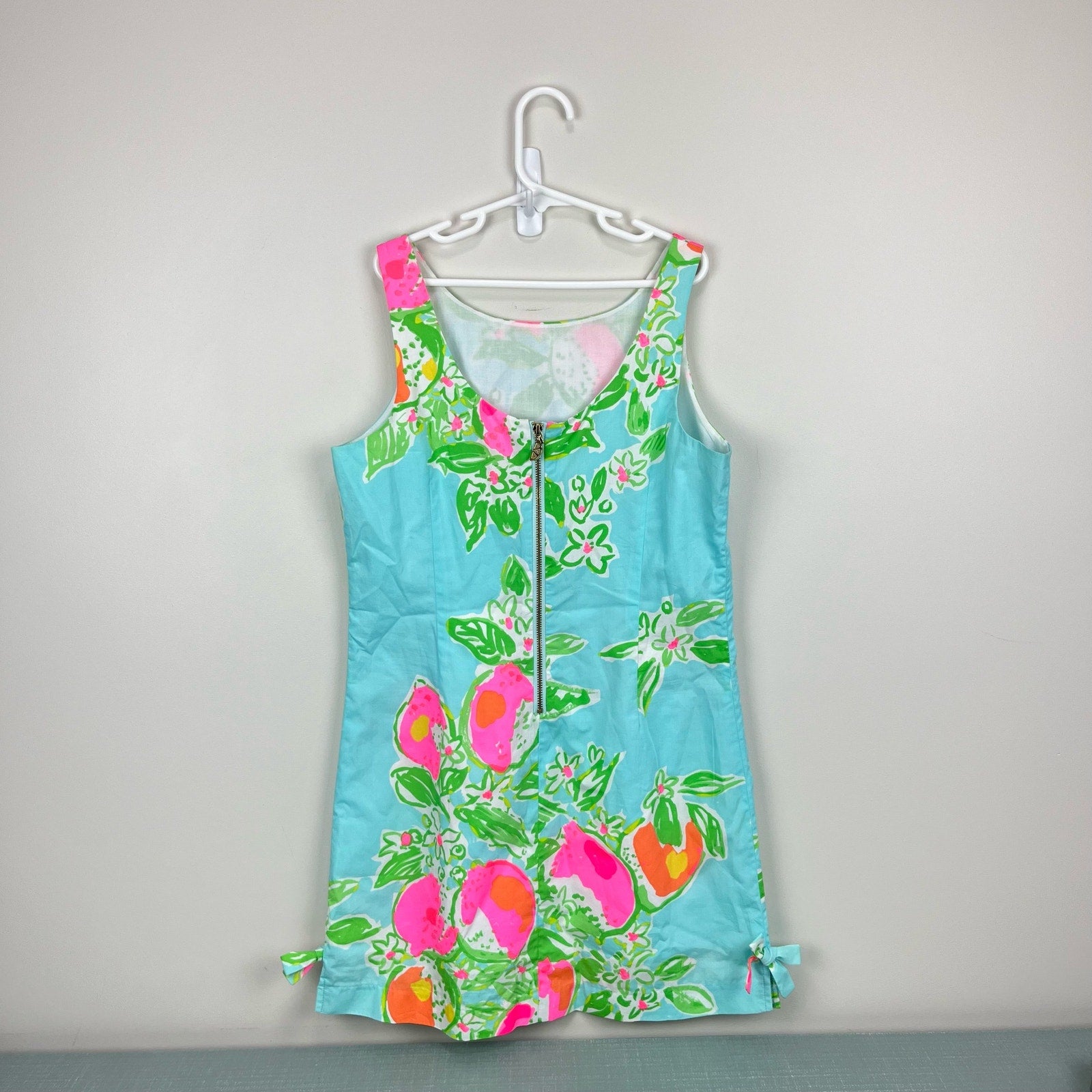 Lilly Pulitzer Girls Little Delia Dress Pool Blue Pink Lemonade 14