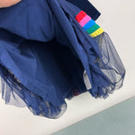 Load image into Gallery viewer, Mini Boden Velvet Bodice Tulle Dress College Navy Rainbow 3-4
