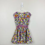 Load image into Gallery viewer, Mini Boden Vacation Printed Cotton Dress Ivory And Radiant Orchid 7-8
