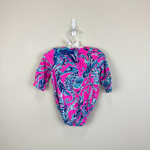 Lilly Pulitzer Girls Velma Bodysuit Mandevilla Pink New Kids on the Dock 3-6 Months