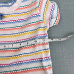Load image into Gallery viewer, Vintage Healthtex Short Sleeve Pastel Stripe Pointelle T-Shirt 6 USA
