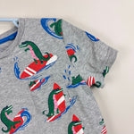 Load image into Gallery viewer, Mini Boden Crocodile Surf Short Sleeve Gray T-Shirt 5-6

