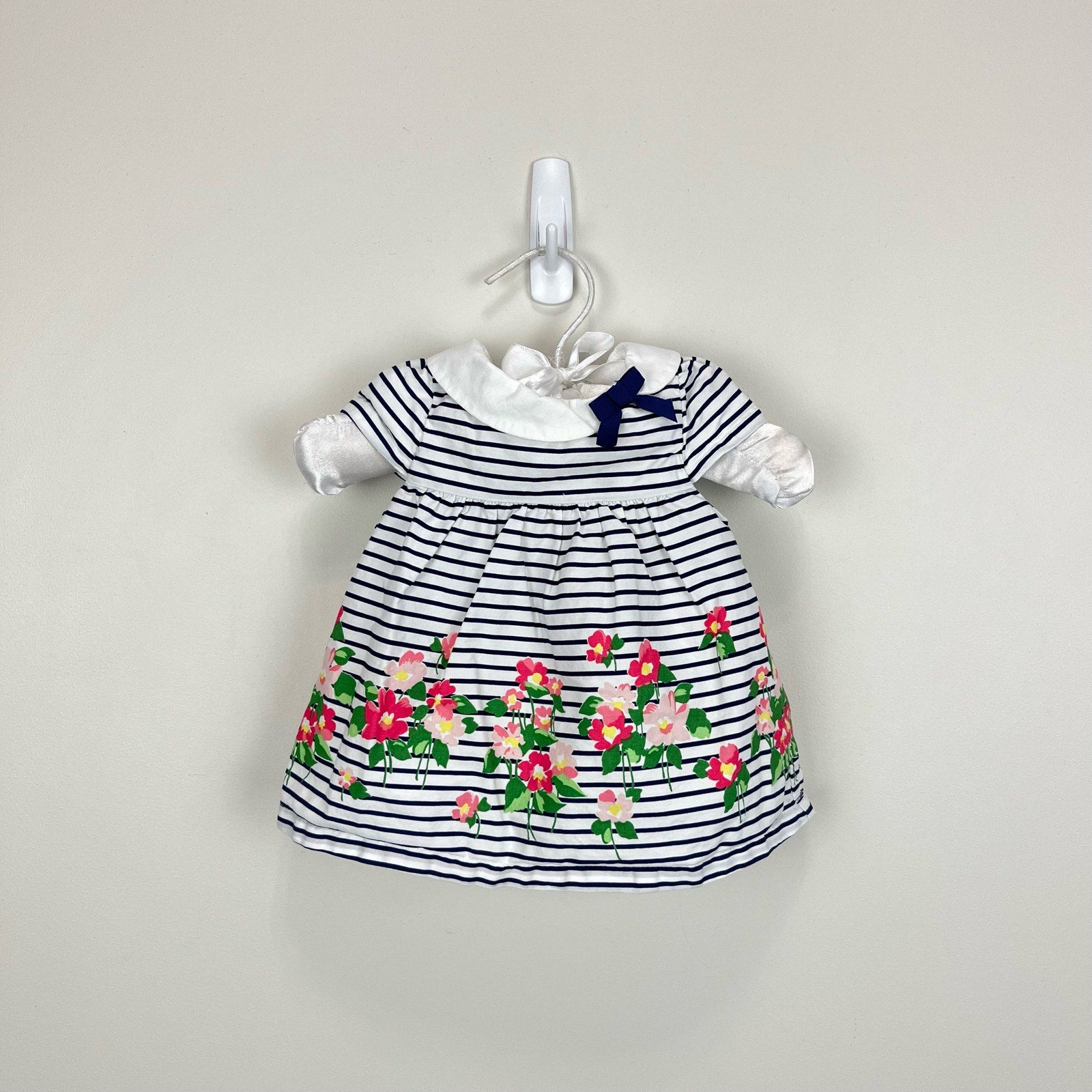 Janie and Jack Navy Striped Floral Set 0-3 Months