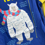 Load image into Gallery viewer, Mini Boden Graphic Educational T-shirt Dark Cobalt Gooseberry Yellow 8-9
