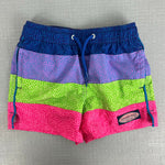 Load image into Gallery viewer, Vineyard Vines Boys Chappy Swim Trunks Neon Dots 4T
