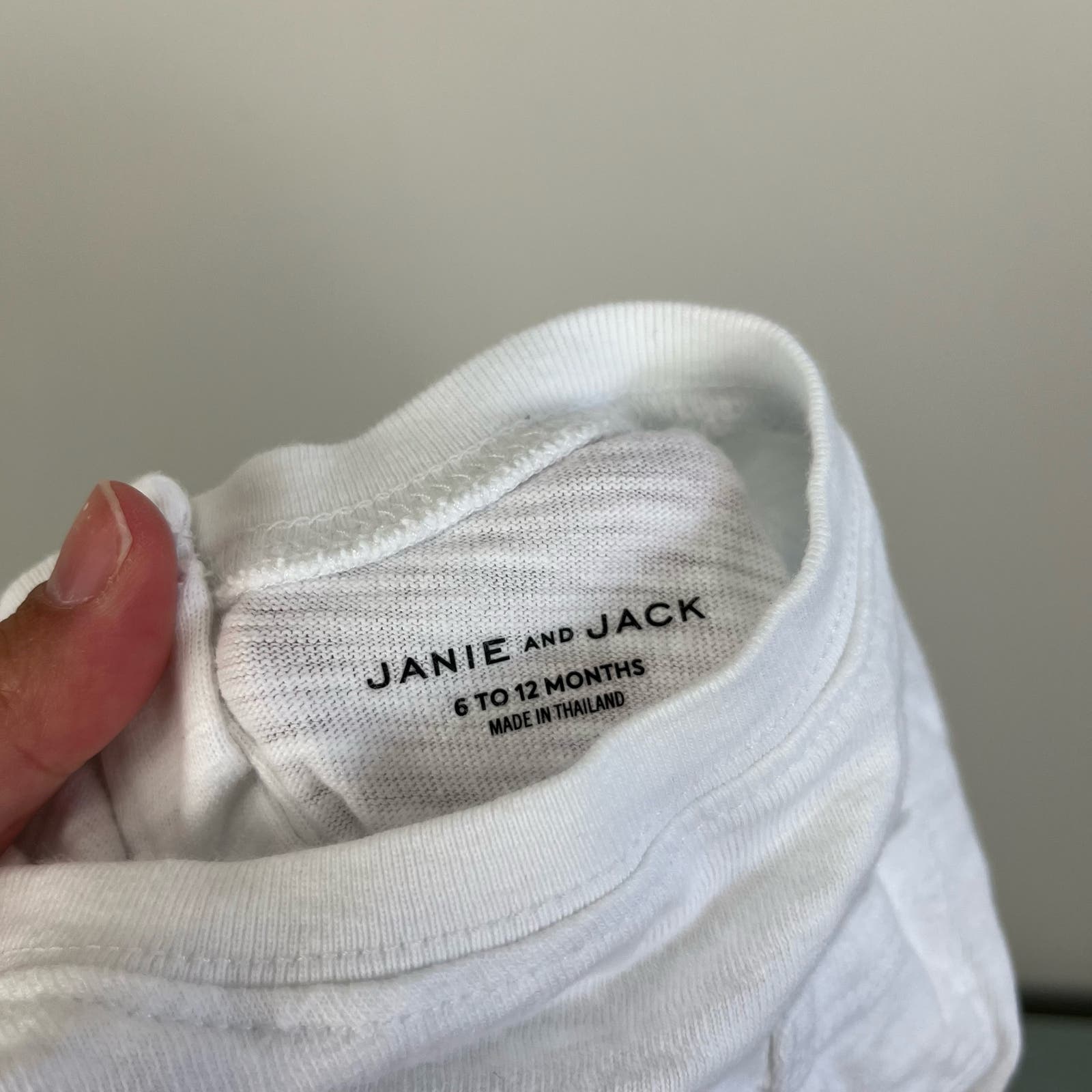 Janie and Jack Soft Cotton Slub White Bodysuit 6-12 Months