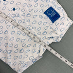 Load image into Gallery viewer, Vintage Small Stars White Blue Whale Shortall Romper 6-9 Months
