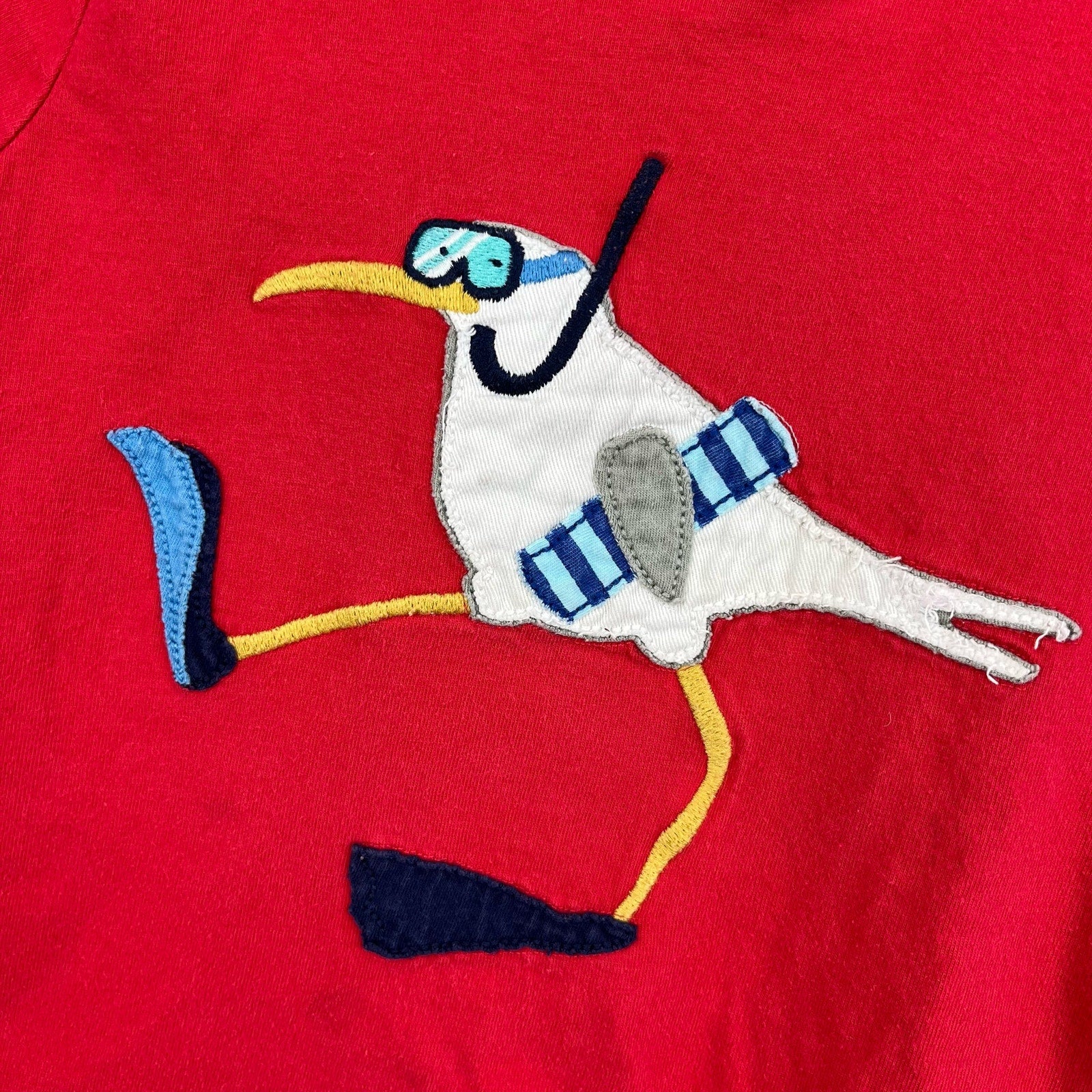 Mini Boden Applique Scuba Bird Tee 3-4