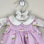 Load image into Gallery viewer, Jacadi Paris Baby Girl Poplin Dress Pink White Tulips 3 Months
