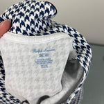 Load image into Gallery viewer, Ralph Lauren Baby Shawl Collar Houndstooth Navy Footie Coverall 3 Months
