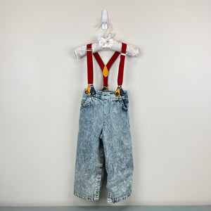 Vintage French Toast Acid Wash Suspender Jeans 18 Months