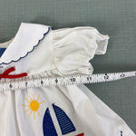 Load image into Gallery viewer, Vintage Sailboat Dress &amp; Bonnet 3-6 Months
