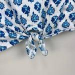 Load image into Gallery viewer, Crewcuts Blue Floral Tie Front T-Shirt S 6-7

