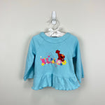 Load image into Gallery viewer, Vintage Y2K Elmo's World Long Sleeve Blue Flower Top 18 Months
