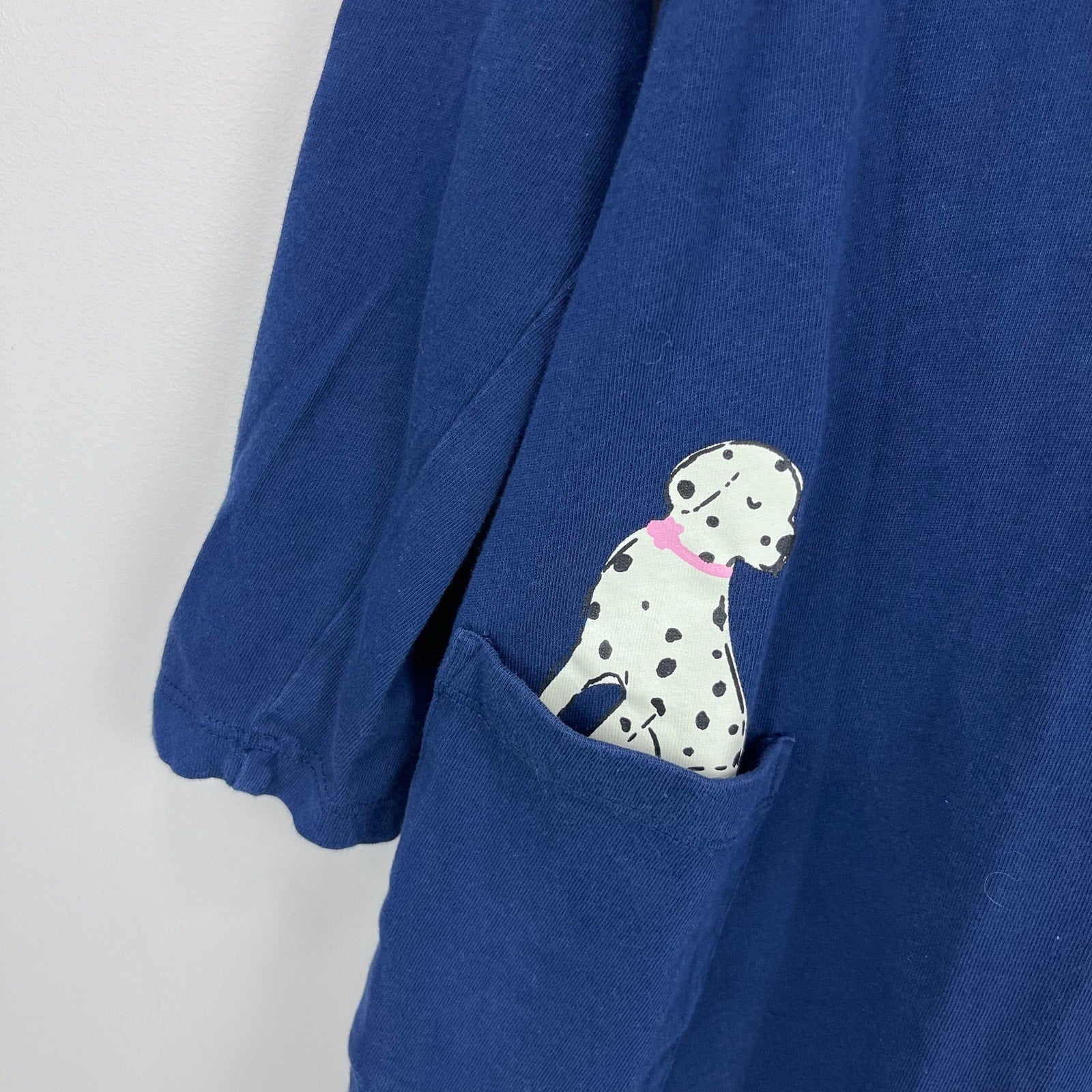 Hanna Andersson Navy Blue Dalmatian Pocket Dress 110 cm 5T