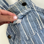 Load image into Gallery viewer, Vintage OshKosh B'gosh Blue Striped Beach Dog Overalls 3-6 Months USA
