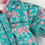 Load image into Gallery viewer, Columbia Snuggly Bunny Bunting Down Snow Suit Pink Green Animals 6-12
