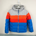 Load image into Gallery viewer, L.L. Bean Kids Down Jacket Colorblock Cobalt Sea M 10-12

