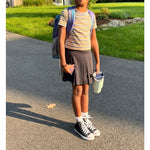 Load image into Gallery viewer, Cotton Emporium Kids' Meet &amp; Greet Stripe Rib T-Shirt Blue Multi Stripe S 7-8
