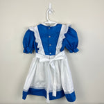 Load image into Gallery viewer, Vintage Hand Smocked by Carousel Blue Pinafore Ruffle Dress 6
