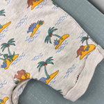 Load image into Gallery viewer, JoJo Maman 3 Piece Dino Dungarees &amp; T-Shirt Set with Hat Natural 12-18 Months NWT
