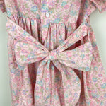 Load image into Gallery viewer, Vintage Polly Flinders Smocked Pink Floral Ruffle Dress 4T
