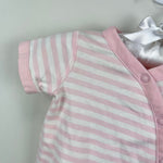 Load image into Gallery viewer, Hanna Andersson It's a Snap Romper Organic Pima Cotton Pink Stripe Newborn
