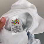 Load image into Gallery viewer, Vintage Small Stars White Blue Whale Shortall Romper 6-9 Months
