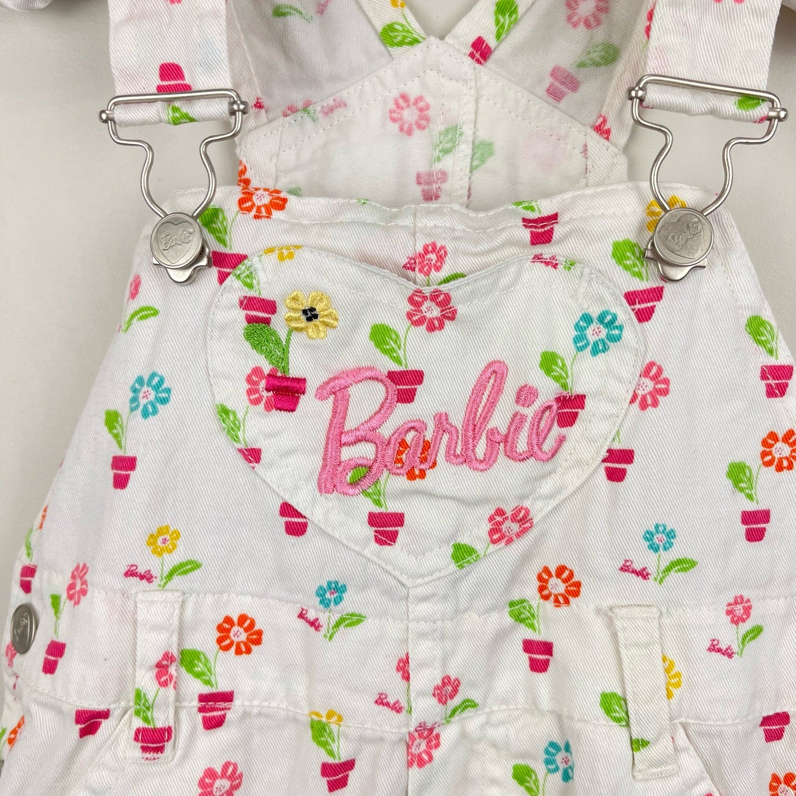 Vintage Barbie Flower Overalls 3T