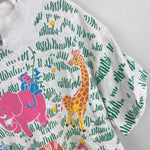Load image into Gallery viewer, Vintage Spumoni Short Sleeve Safari Animals Puff Paint T-Shirt L 6 USA

