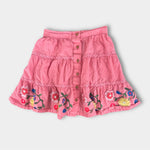 Load image into Gallery viewer, Mini Boden Floral Embroidered Hem Midi Skirt Crab Apple Pink 5-6
