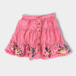 Load image into Gallery viewer, Mini Boden Embroidered Hem Midi Skirt Crab Apple Pink 5-6

