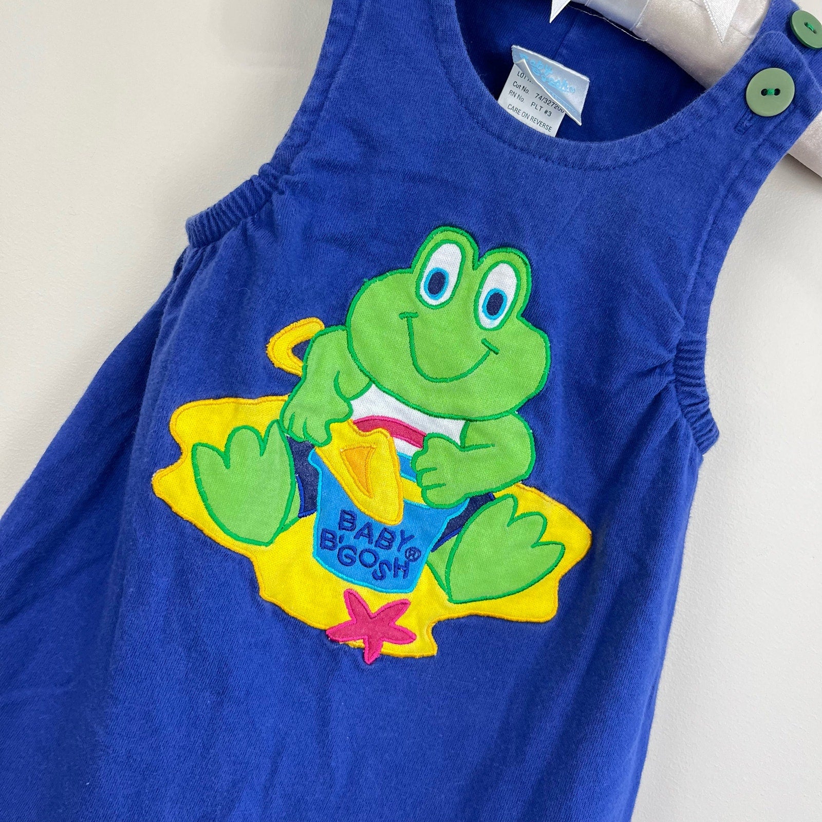 Vintage OshKosh B'gosh Blue Frog Beach Romper 3-6 Months