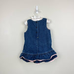 Load image into Gallery viewer, Y2K Vintage Classic Pooh Denim Ruffle Jumper 24 Months
