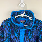 Load image into Gallery viewer, Vintage 90s Patagonia Synchilla Snap-T Fleece Blue Purple Leaf Kids 10
