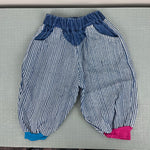 Load image into Gallery viewer, Vintage Little by Little Striped Bubble Jeans 12 Months
